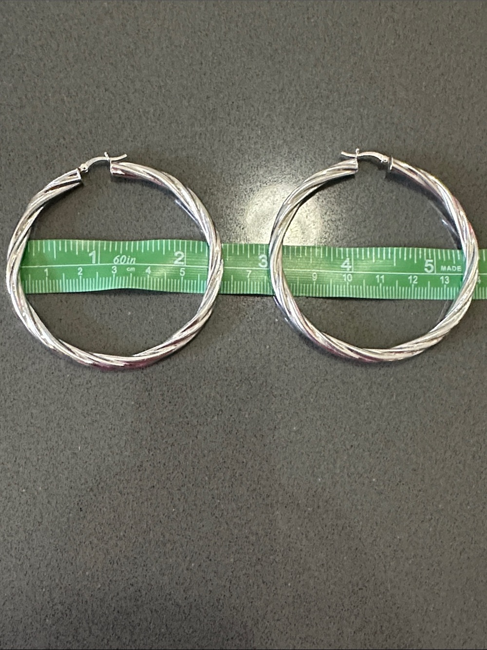 925 Sterling Silver Twisted Hoop Earrings - Women's Jewelry